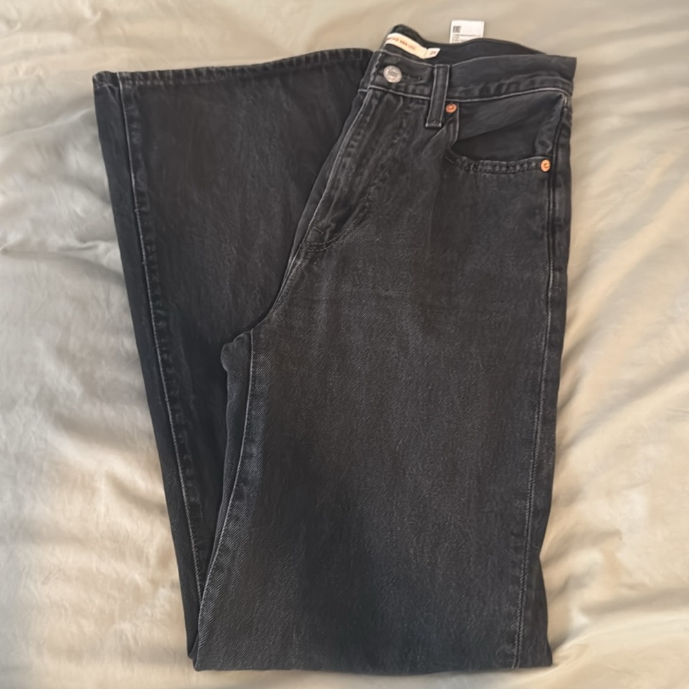 Black Straight-Leg Jeans